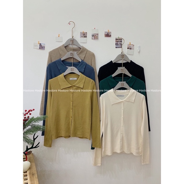 Áo len cài cúc cổ polo xuất Hàn