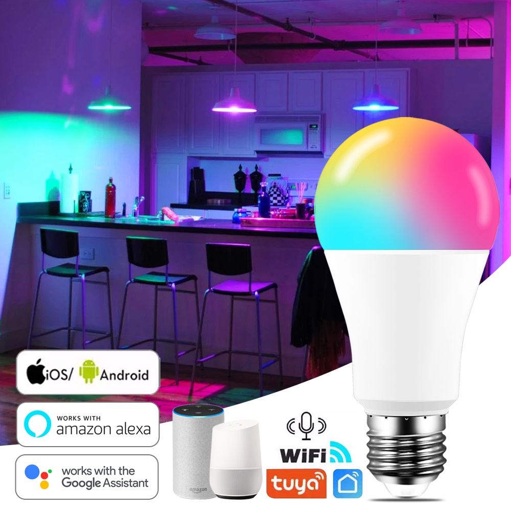 Bóng đèn LED Thông Minh WiFi E27 Bluetooth AC220V Điều Khiển Từ Xa RGB 16 Ánh Sáng Thay đổi Màu Sắc