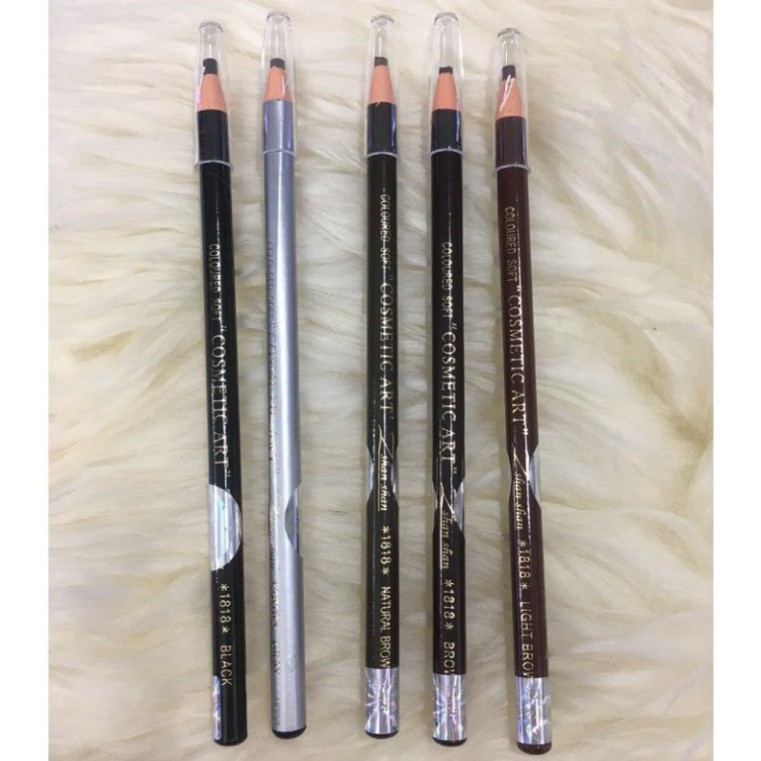 [1 Cây Đen] Chì Xé Kẻ Chân Mày Cosmetic Art Eyebrow Pencil Màu Đen 2 Tem 1818 No.1 - Chì Kẻ Mày Cosmetic Art Màu Đen D52