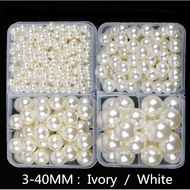 Hạt Ngọc Trai Giả 3Mm - 40Mm Dùng Làm Đồ Trang Sức
