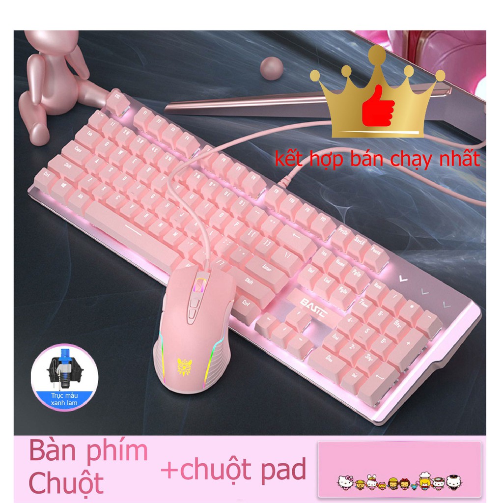 [Người bán chạy nhất] Bàn phím chơi game LED Chuột Máy Tính   tai nghe mèo  Bộ Bàn Phím Gaming có dây