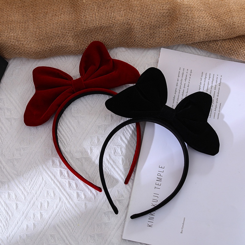 Băng Đô Nhung Thắt Nơ Ba Chiều Cao Cấp Dễ Thương Phong Cách Mới Dành Cho Bạn Nữ