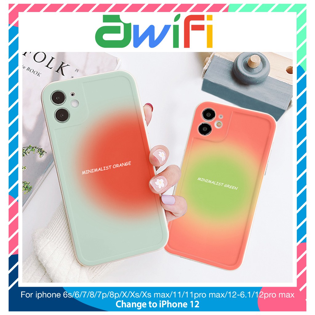 Ốp lưng iphone viền nổi bóng gradient màu 6/6plus/6splus/7/7plus/8/8plus/x/xr/xs/11/12/pro/max/plus/-Sale Sốc U2-2