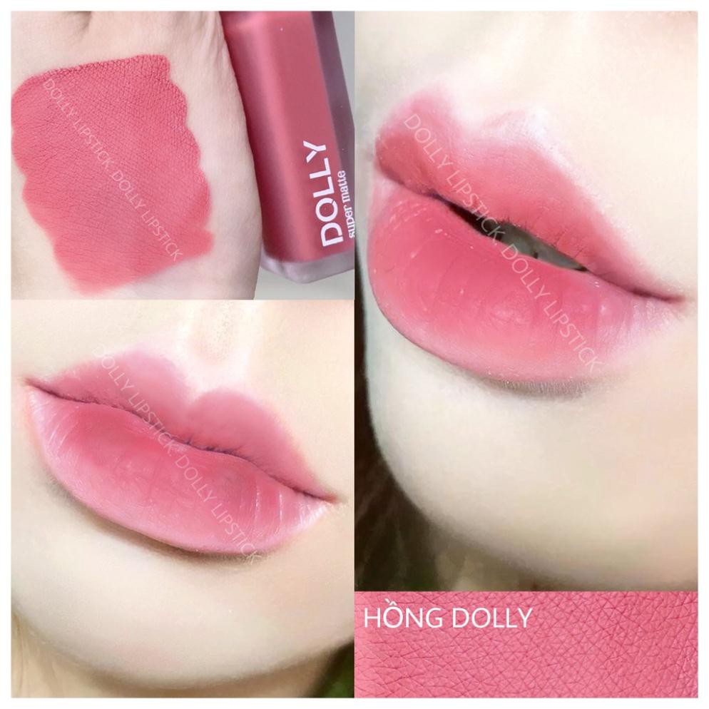 [11 Hồng Dolly] Son Kem Lì Dolly Super Matte Không Chì Màu Hồng Dolly Tách Sét | BigBuy360 - bigbuy360.vn
