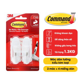 Móc treo kiểu kim loại 1.3kg vỉ 2 cái Command 3M 17068 | Shopee Việt Nam