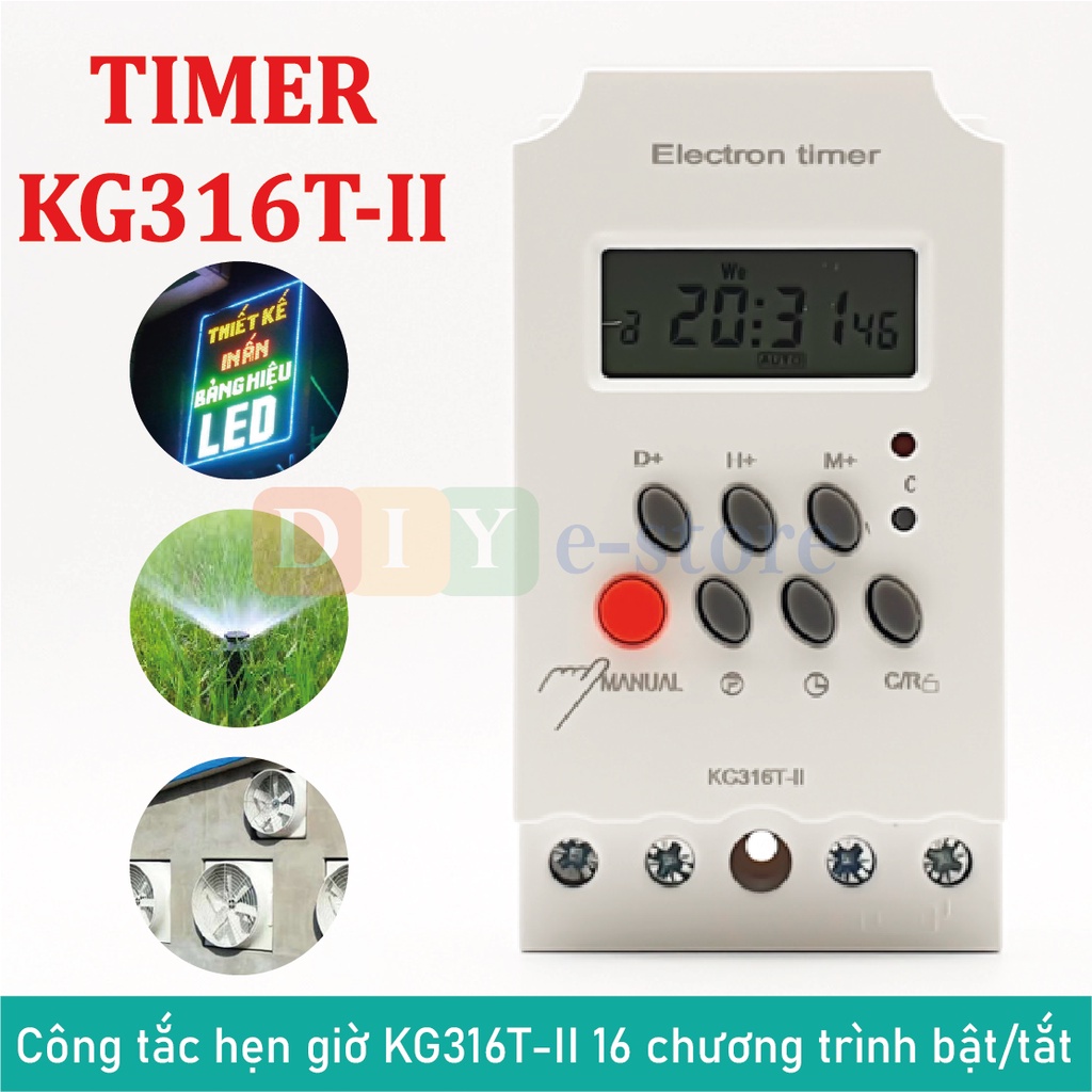 Công tắc hẹn giờ KG316T-II AC220V - cài đặt được 16 chương trình [KG316T-II]