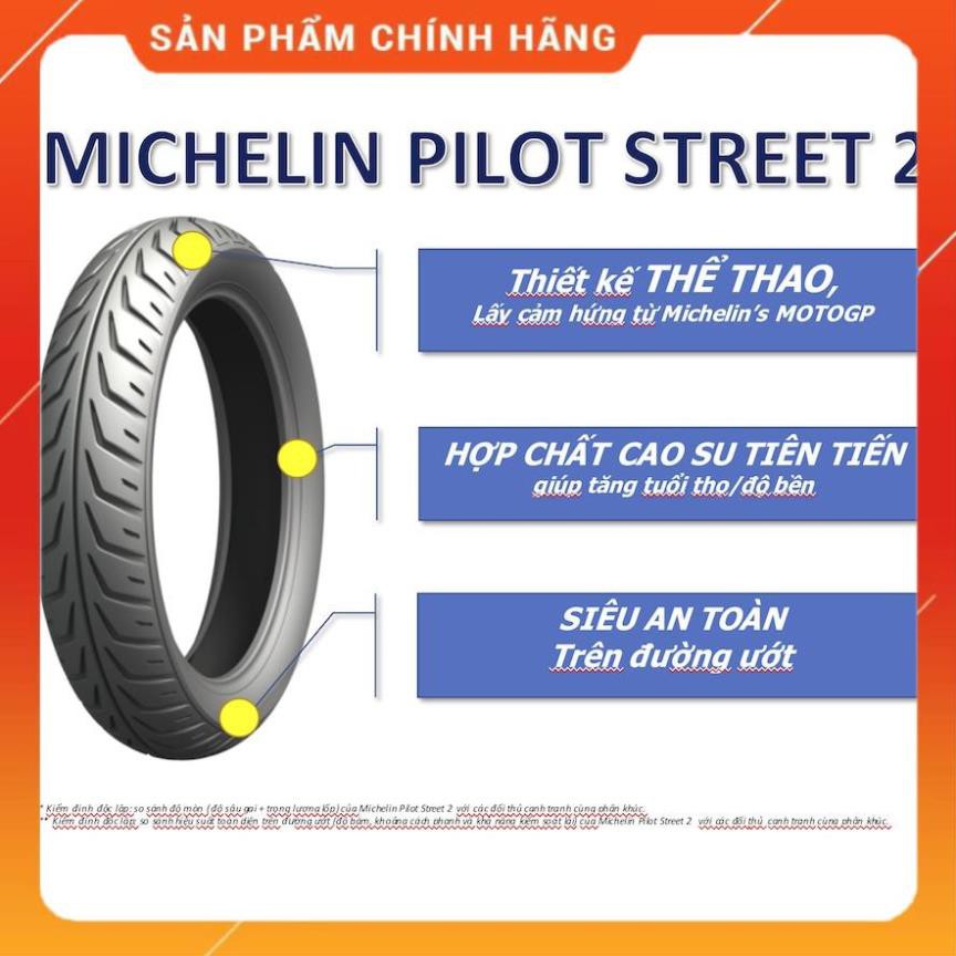 LỐP (VỎ) XE EXCITER 150,WINNER, CBR, FZ, DREAM,WAV -17 INCH -CHÍNH HÃNG MICHELIN_PILOT STREET 2 _HÀNG NHẬP KHẢU CAO CẤP