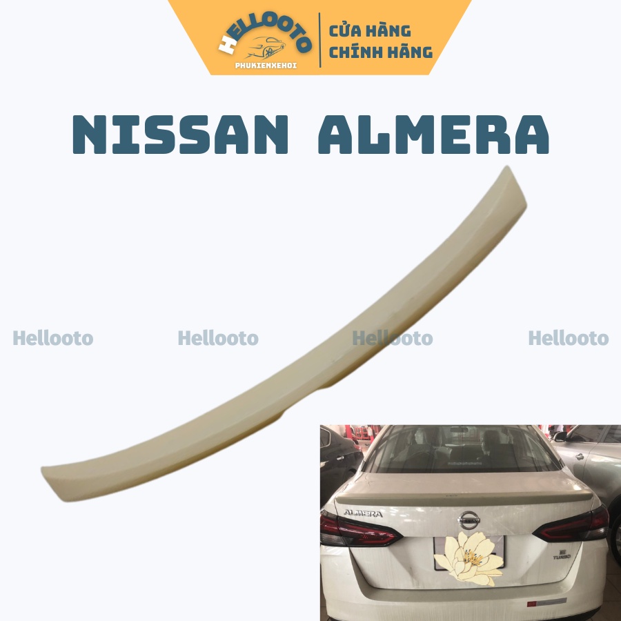 Đuôi gió thể thao, cánh lướt gió Xe Nissan ALmera 2021 2022- Hàng Mộc Chưa Sơn mẫu 02 Tặng kèm keo dính