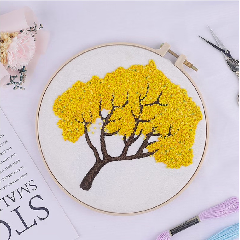 Bộ Kit Nguyên liệu Thêu Tay Tranh Phong cảnh Cổ trang Thanh Thủy - Combo tự thêu DIY Embroidery - Bách hóa Na Na