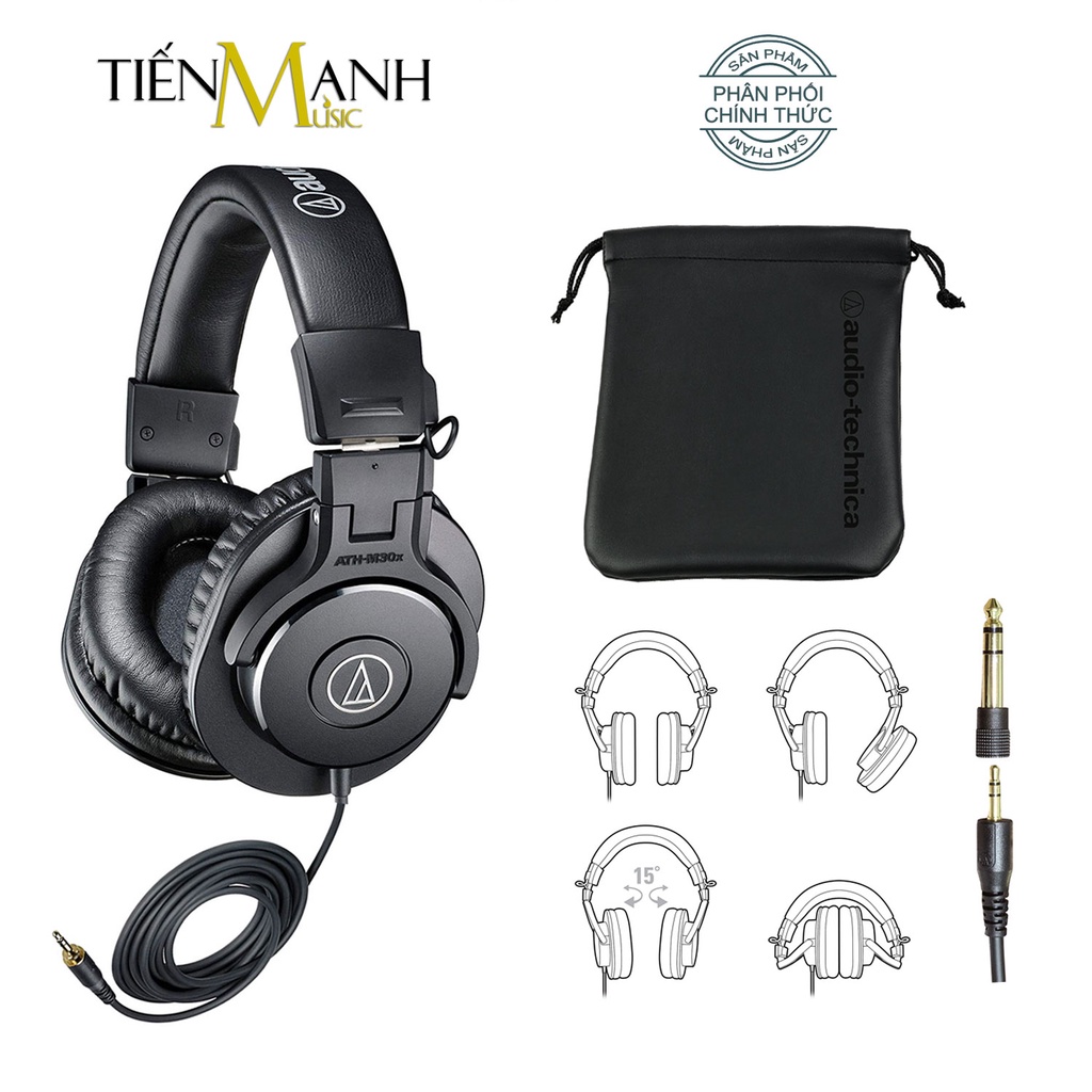 [Chính Hãng Japan] Audio Technica ATH-M30X Tai Nghe Kiểm Âm Studio Monitor Headphones Professional M30X ATHM30X