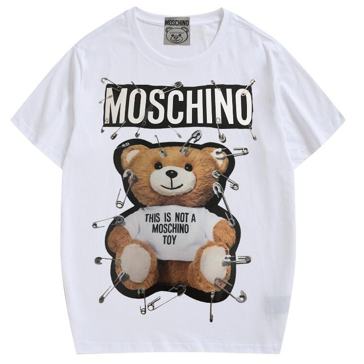 Áo thun dáng rộng tay ngắn họa tiết Moschino thời trang