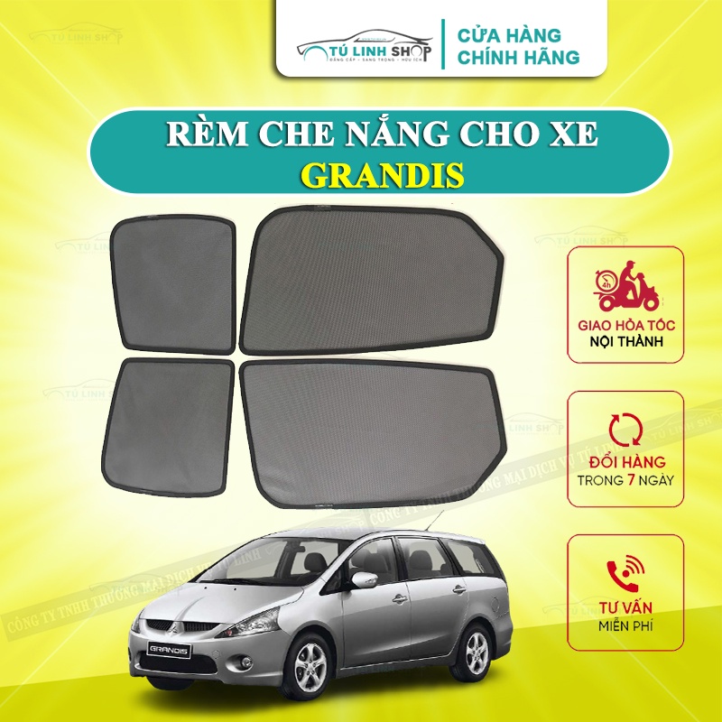 Rèm che nắng nam châm cho xe Mitsubishi Grandis, bộ 4 tấm cho 4 cửa, hàng loại 1 cao cấp nhất, vừa khít kính