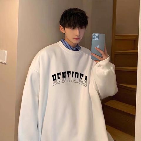 Áo Sweater Cổ Tròn Dáng Rộng Thời Trang Thu Đông Cho Nam Giới Có Size Lớn