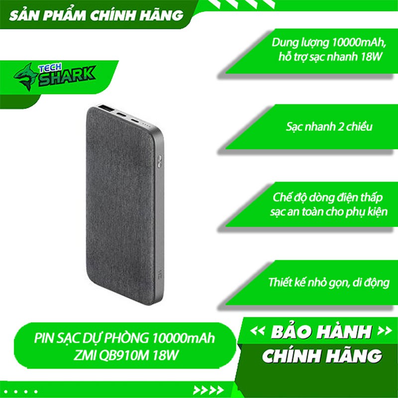 [Mã 159ELSALE hoàn 7% xu đơn 300K] Sạc Dự Phòng ZMI QB910M 10000mAh Chuẩn Mfi có chân sạc lightning