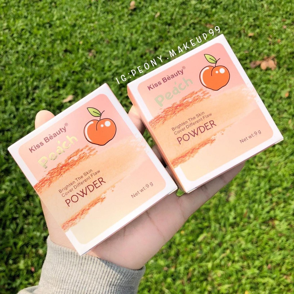 🦄 Phấn nền Quả Đào Peach Powder Kiss Beauty nội địa sỉ tốt chống nắng tốt che khuyết điểm mịn da NGỰA BEAUTY