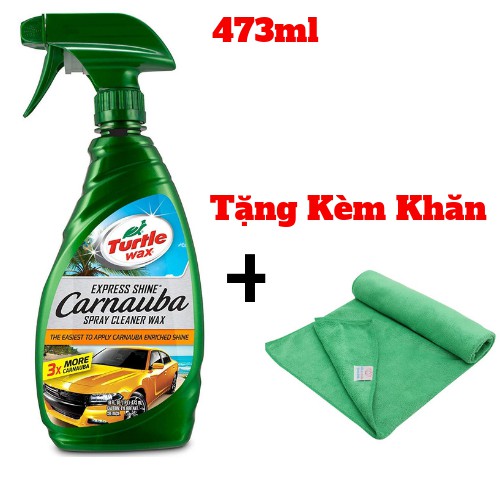 Chai xịt phục hồi và làm bóng màu sơn xe Turtle Wax Express Shine 473ml + Tặng Kèm Khăn