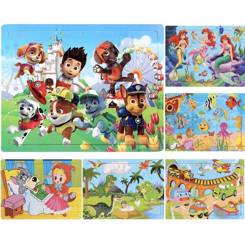 Đồ chơi bộ tranh xếp hình, ghép hình bằng gỗ 60 mảnh puzzle phát triển tư duy trí tuệ cho bé - tranh ghép gỗ 60 miếng