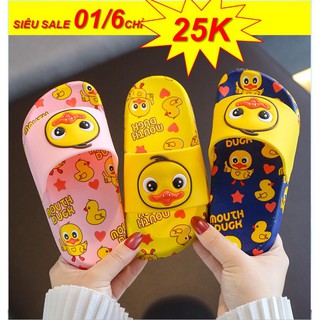 Dép cho bé 💥FREESHIP💥 Dép lê quai ngang cho bé trai bé gái hình chú vịt đế mềm chống trơn trượt