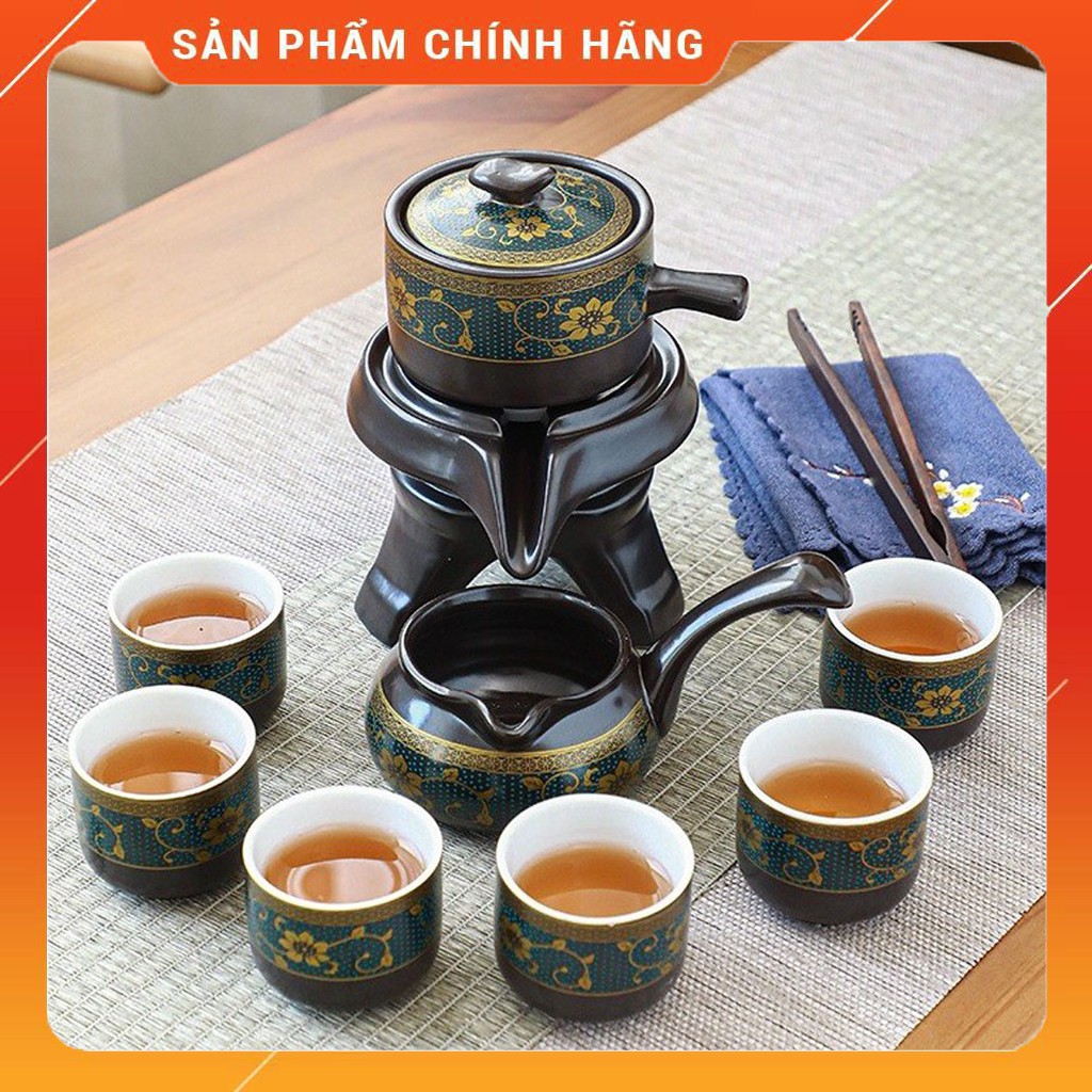 Bộ Ấm Chén Pha Trà Cối Xay Hoài Cổ Cao Cấp