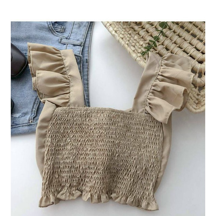 ÁO CROPTOP NƠ TRƯỚC CÓ MÚT NGỰC #ÁO_KIỂU kxuanmchien