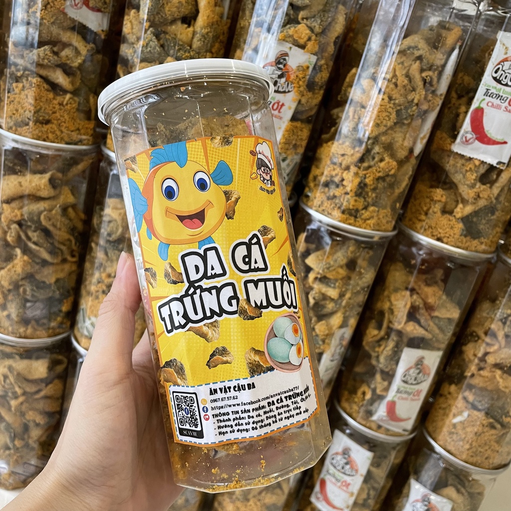 Da cá hồi trứng muối Singapore Loại Đặc Biệt 250g , Da cá Singapore