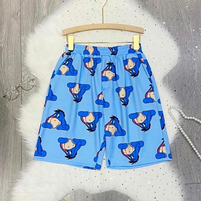 Quần Đùi Lưng Thun Hoạ Tiết Hoạt Hình Dễ Thương Ảnh Thật Shop Chụp