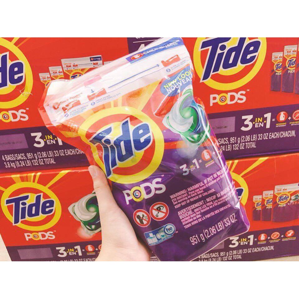 Mẫu mới Viên giặt xả tide pods gói 42 viên