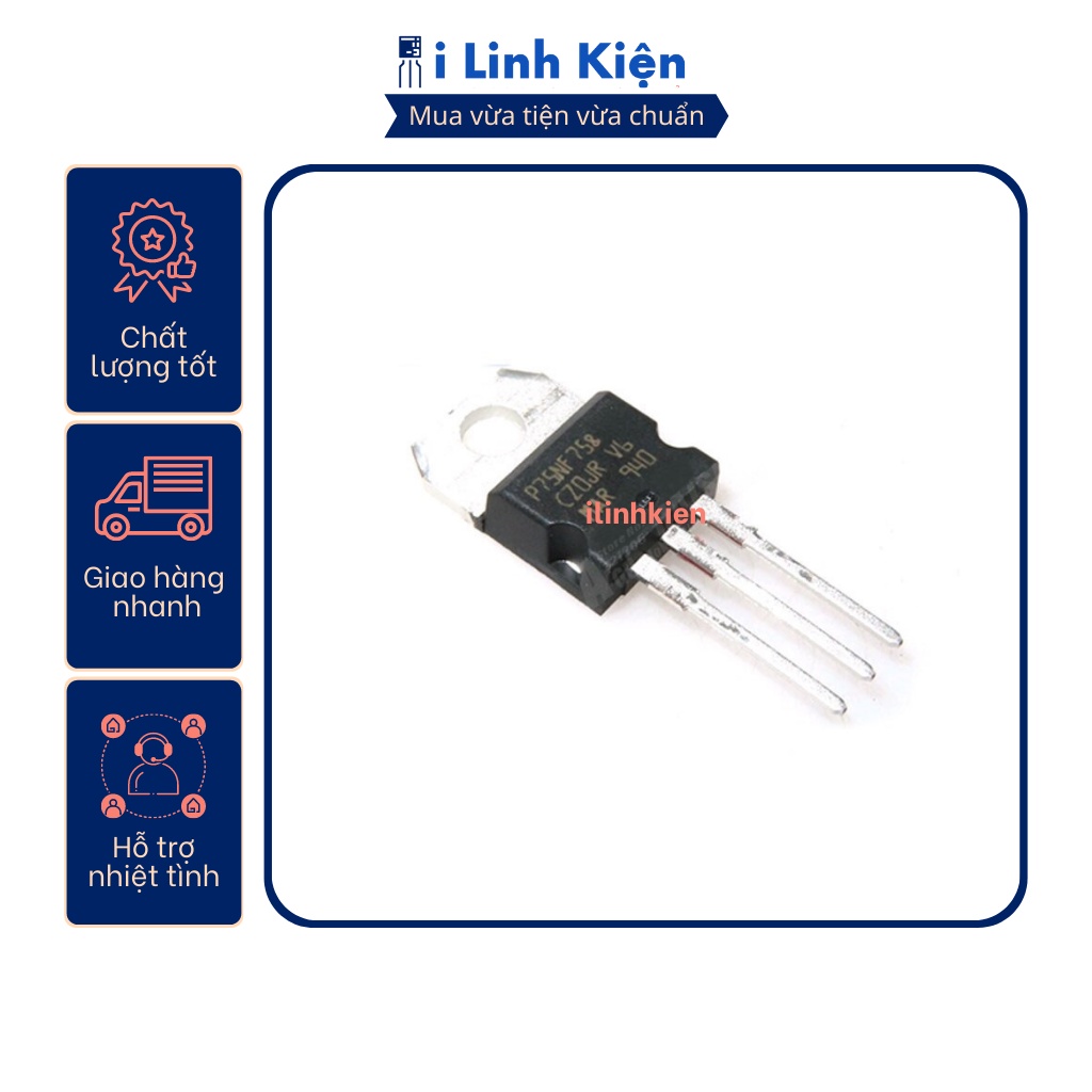 Mosfet 75N75 75NF75 75A 75V tháo máy nguyên bản chất lượng tốt .