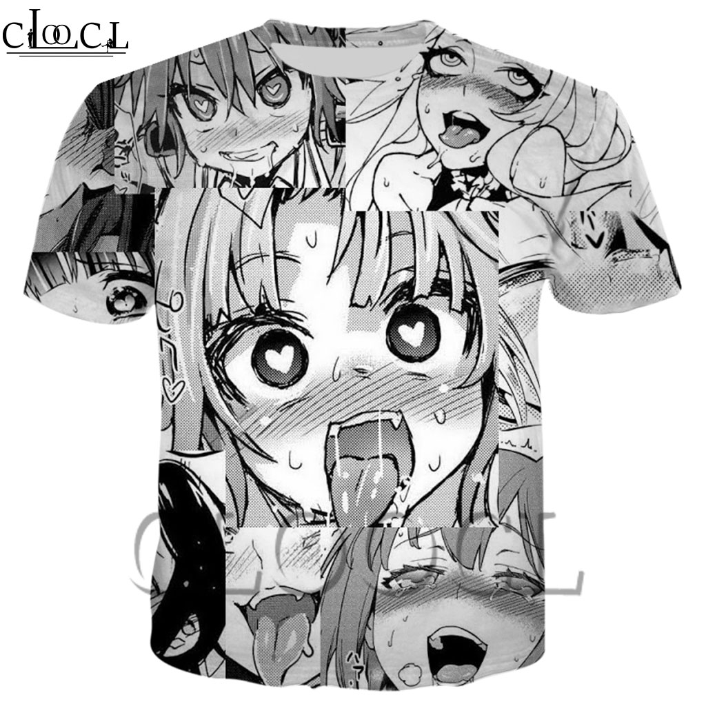 Áo Thun Cổ Tròn In Hoạ Tiết Ahegao Hentai 3d Thời Trang