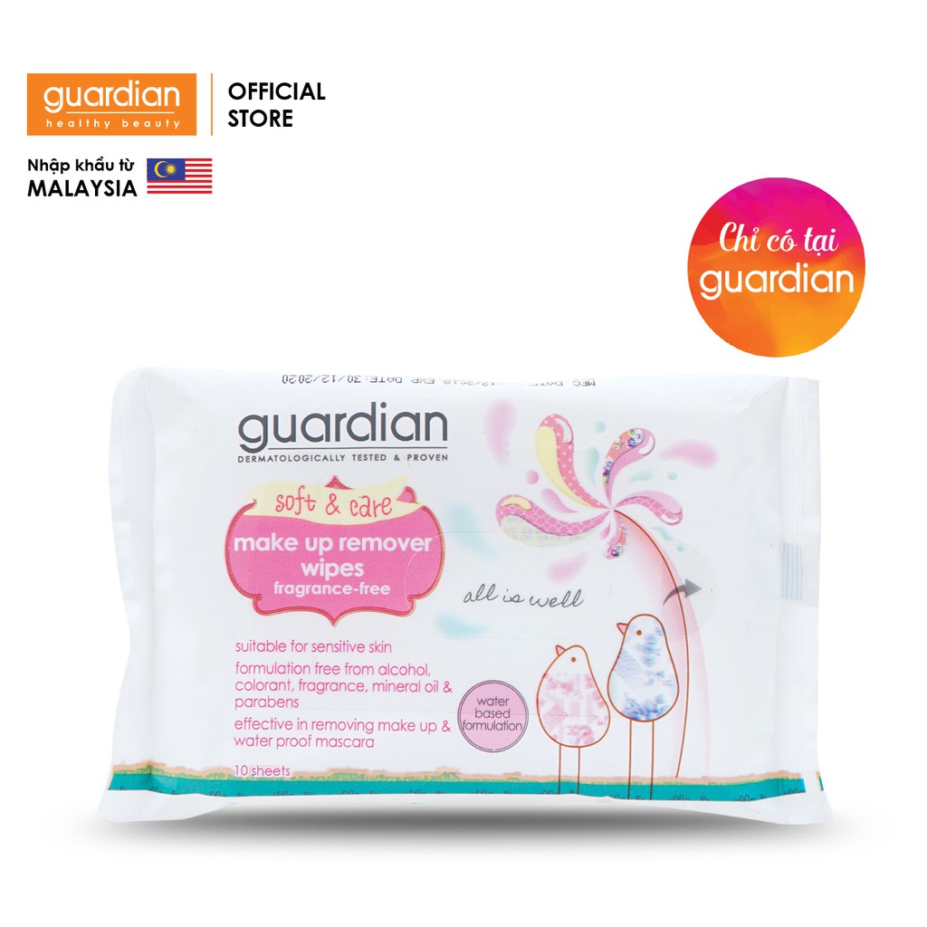 Khăn giấy ướt tẩy trang Guardian không hương (10 miếng) | BigBuy360 - bigbuy360.vn