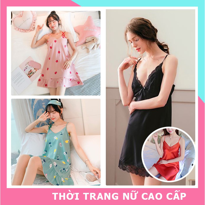 Váy ngủ sexy , Đầm ngủ sexy  lụa và cotton dệt kim mát lạnh - Vợ mặc chồng thích ngay - rất nhiều mẫu để lựa chọn