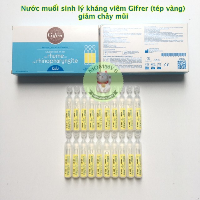 Nước muối Pháp kháng viêm Gifrer tép xanh và vàng