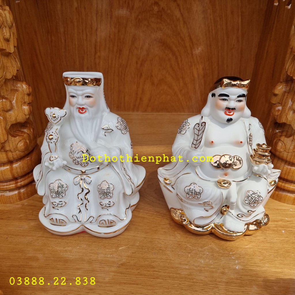 Cặp Thần Tài – Ông Địa sứ 8in cao 20 cm
