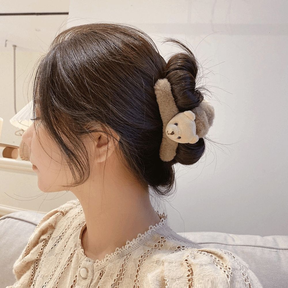 Kẹp tóc acrylic hình gấu hoạt hình phong cách Hàn Quốc dễ thương nhiều màu sắc cho nữ