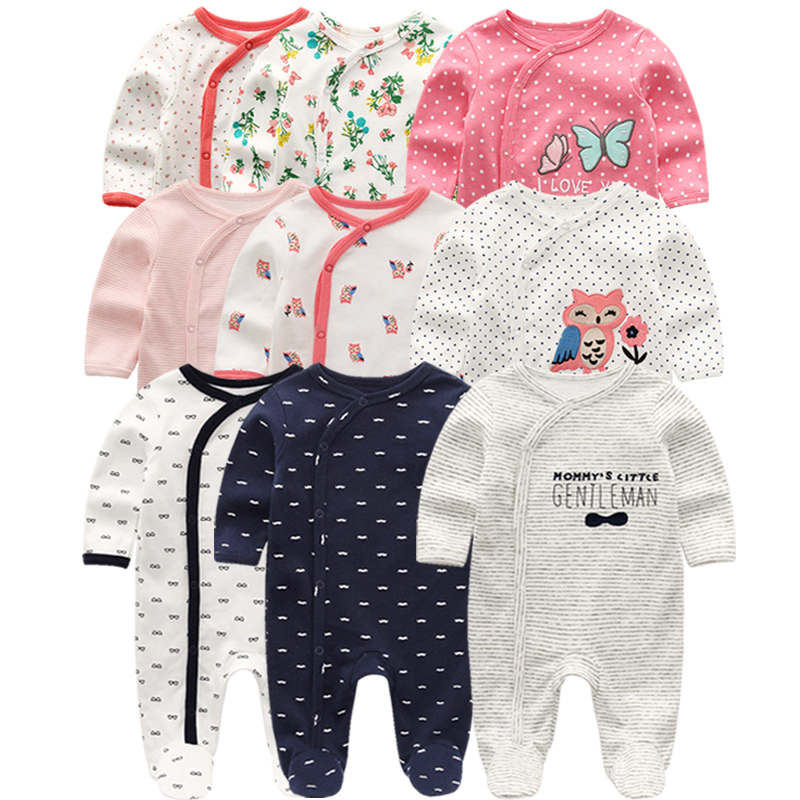 Set 3 Áo Liền Quần 100% Cotton Cho Bé Sơ Sinh 0-12 Tháng Tuổi