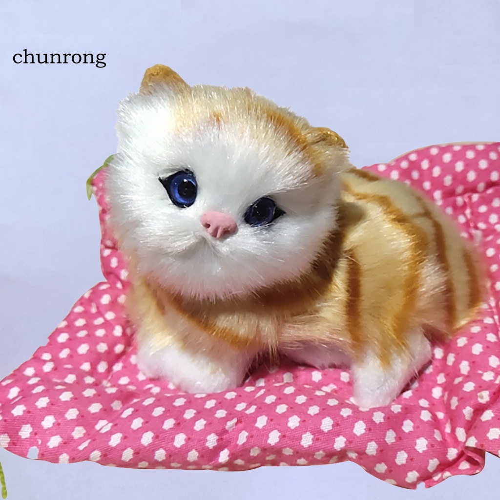 Cr Đồ Chơi Thú Nhồi Bông Hình Chú Mèo Đang Ngủ 2 Màu Dễ Thương Cho Bé