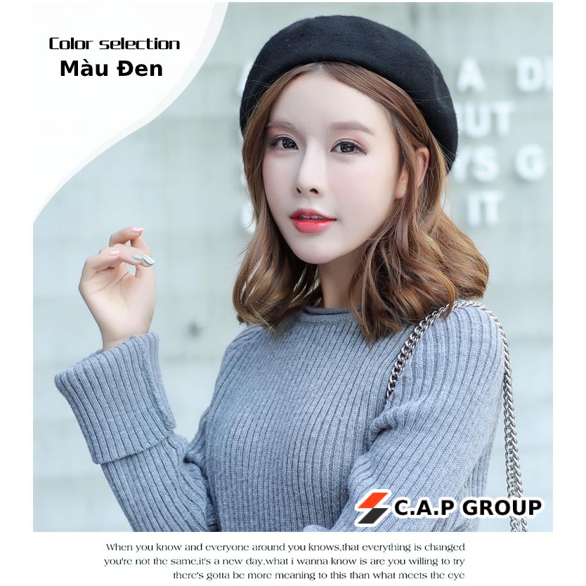 Mũ nồi nữ Beret mùa đông Hot 2020 nón nồi dạ nỉ cute kiểu Âu Châu phong cách Hàn Quốc