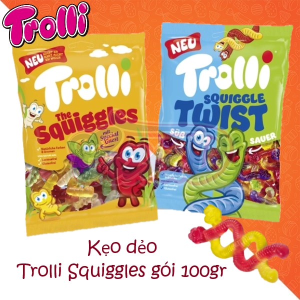 Kẹo dẻo Trolli Squiggles gói 100gr- Đức
