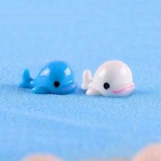Đôi cá heo xanh, trắng nhỏ xinh trang trí tiểu cảnh, terrarium
