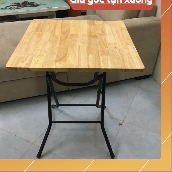 Bàn cà phê 𝐅𝐑𝐄𝐄 𝐒𝐇𝐈𝐏 bàn gấp gọn gỗ cao su vuông 60x60 cao 72 cm