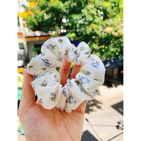 Dây cột tóc, buộc tóc Scrunchie hoa Vintage