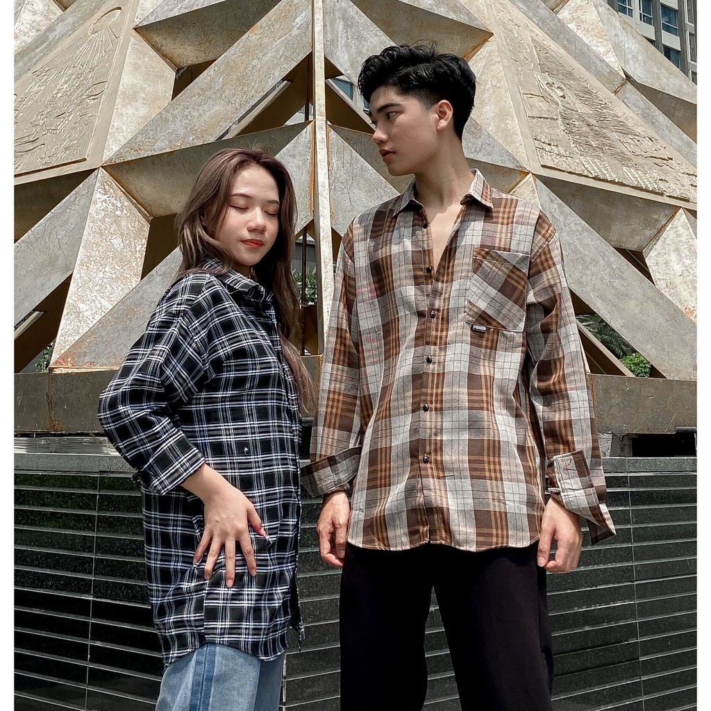Áo khoác sơ mi caro nam nữ unisex tay dài dáng rộng Hàn Quốc áo sơ mi kẻ caro phong cách trẻ trung năng động - DOYKOY | BigBuy360 - bigbuy360.vn