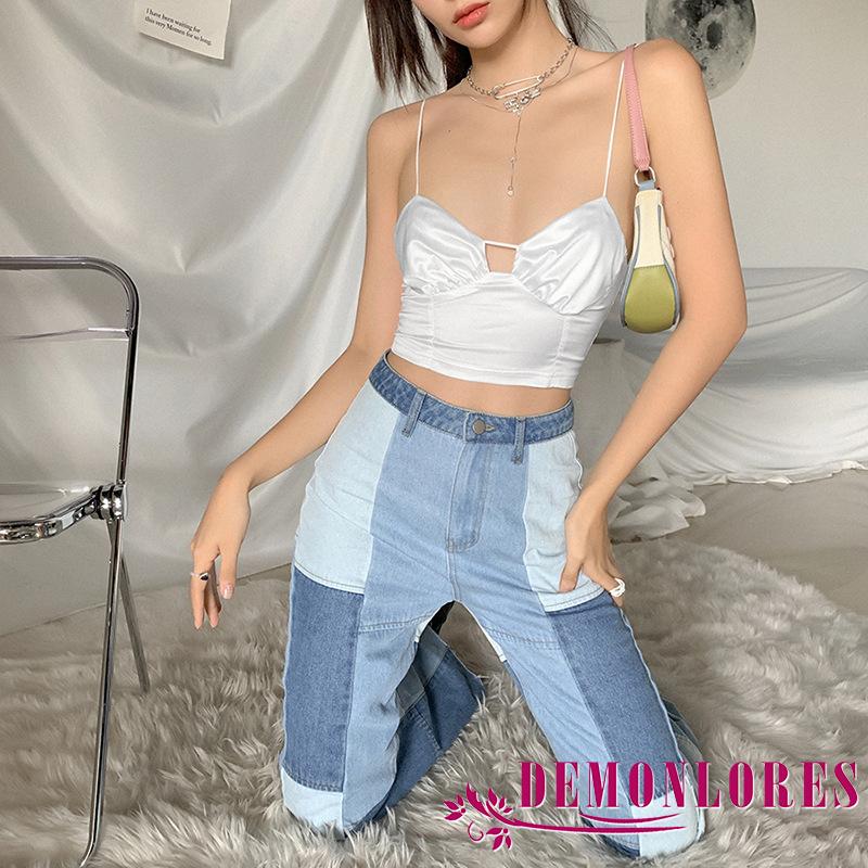 Áo lửng 2 dây mì ý cổ chữ V gợi cảm cho nữ