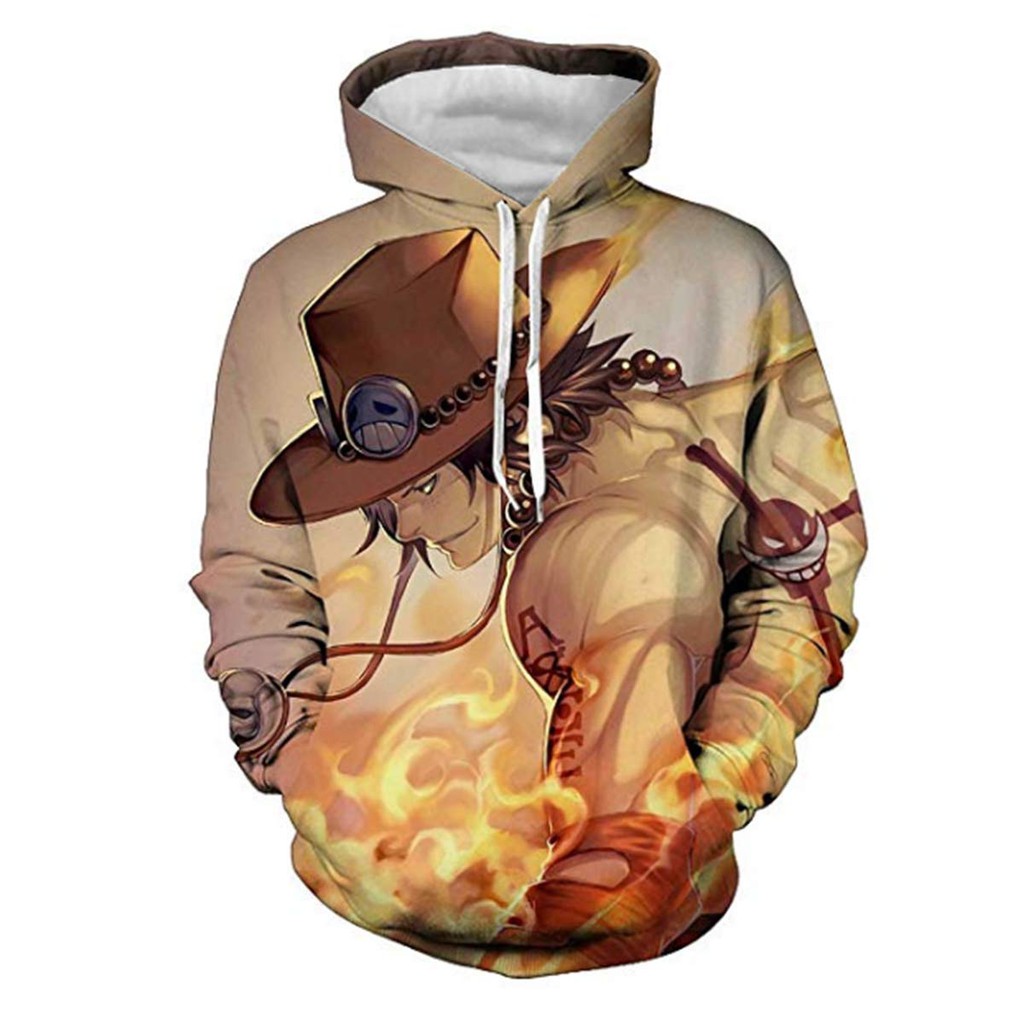 Áo hoodie HUQISHA in họa tiết Anime One Piece thời trang unisex cho nam nữ