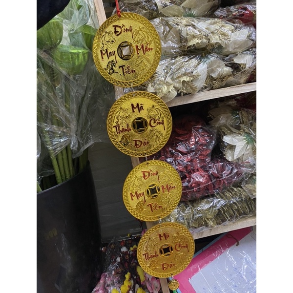 Dây Đong Tiền May Mắn 1 dây 4 chiếc ( dây to,dây nhỏ)