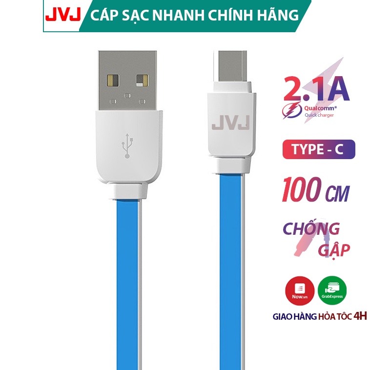 Cáp sạc nhanh JVJ SA-21/micro/typec cho các dòng máy IP,android-Bảo hành 6T