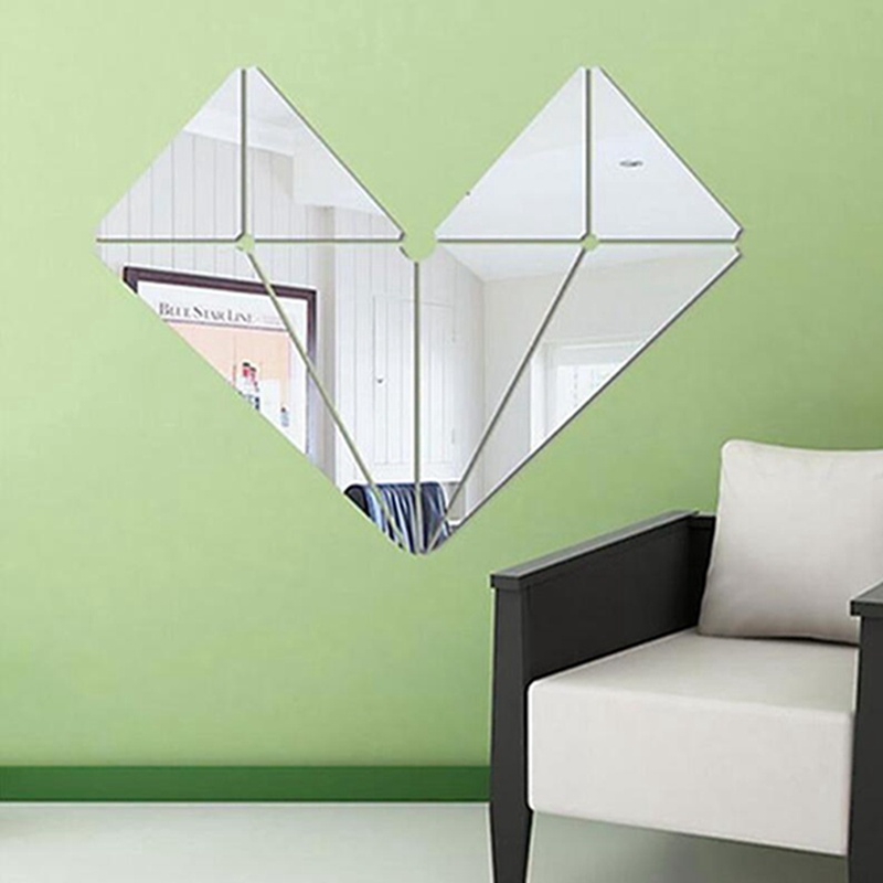 Miếng dán trang trí tường nhà bằng acrylic 3D có hiệu ứng tráng gương tiện dụng cho phòng ngủ phòng khách