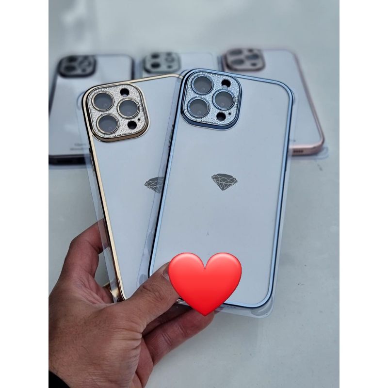 [ Tím ] Ốp lưng cho iphone 14 pro max / 14 pro / 14 / 12 pro max / 13 / 13 pro / 13 pro max camera đính đá sang chảnh