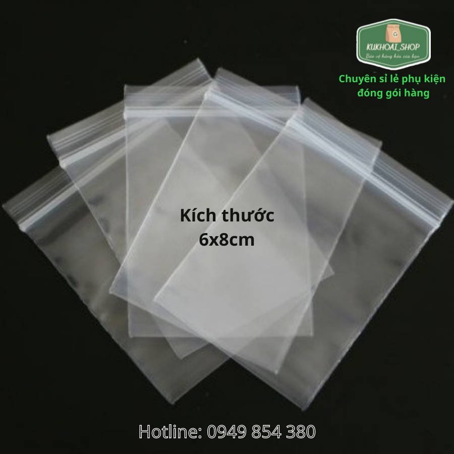 COMBO 100 Túi Zip Viền Trắng Siêu Dai Dày Siêu Bền Số 4 KT 8x12 cm