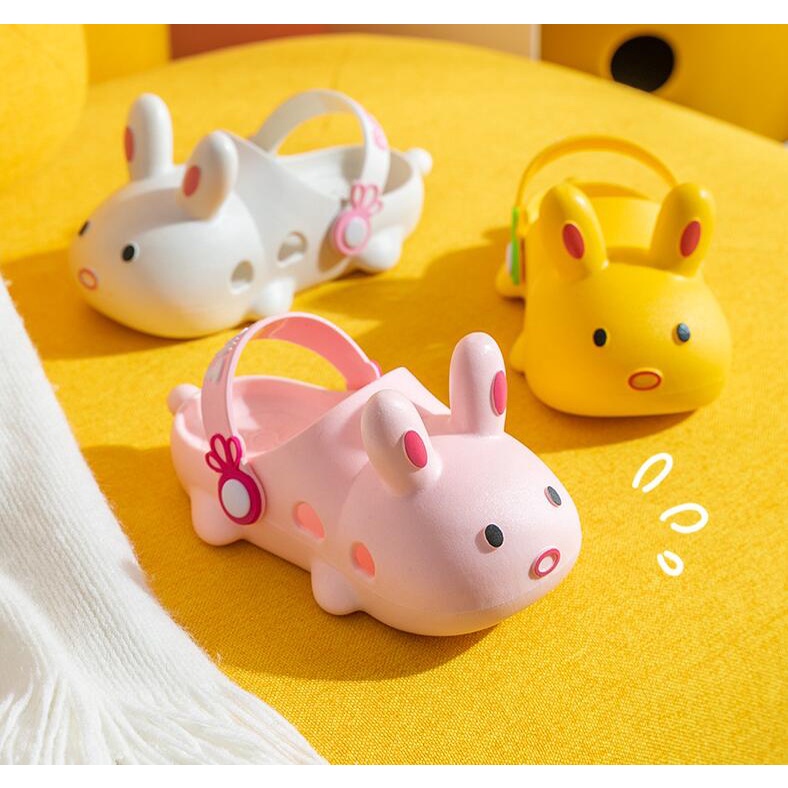 Dép đi biển chống trượt nhẹ nhàng họa tiết thỏ hoạt hình 3D cho bé